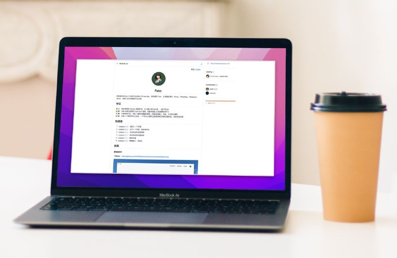 #GitHub #Mac💻 基于 Rust Tauri 的网页套壳打包工具 —— Pake📦 Pake 是 妙言 的作者 tw93 的一个新的项目，它的作用非常简单，用 Rust 打包网页生成很小的 Mac App，具备以下几个特点：🔹 产出物体积小：相比传统的 Electron 套壳打包，大小要小将近 50 倍，一般不到 2M🔹 性能出色轻快：Pake 的底层使用的 Rust Tauri 框架，性能体验较 JS 框架要轻快不少🔹 保留更多功能特色：不是单纯打包，实现了通用快捷键的透传、沉浸式的窗口、拖动、打包样式兼容💗 作者已经很贴心的提供了微信读书、flomo、Witeboard、WhatsApp、Vercel 等打包好的 App，喜欢使用 Web App 的朋友可以直接下载使用，如果想要自己使用 Pake 进行打包封装，可以前往 GitHub 阅读开发/打新包/高级这几则说明，也可以提交 Issue 让作者将你喜爱的 Web 预制成 App