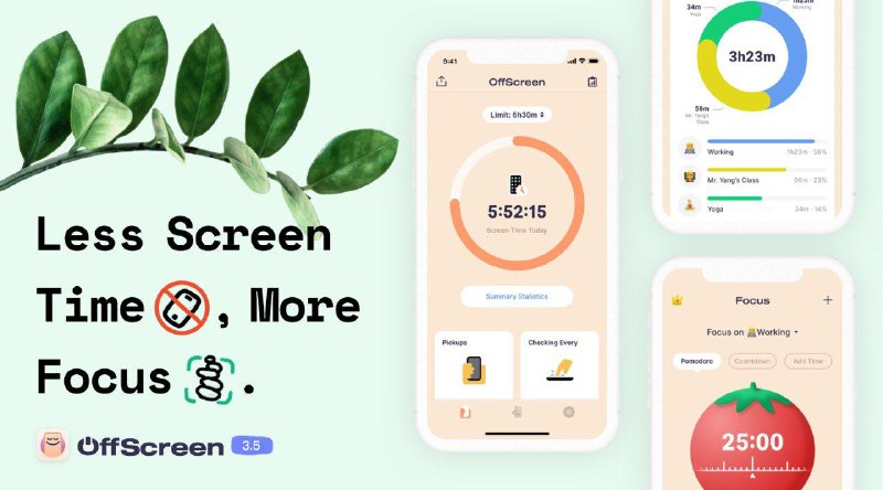 #App #iOS💁‍♂️ 在之前的推送中，和大家介绍过屏幕时间管理的手机戒断神器 —— OffScreen，近期 OffScreen 迎来了它的 iOS 3.5 版本更新