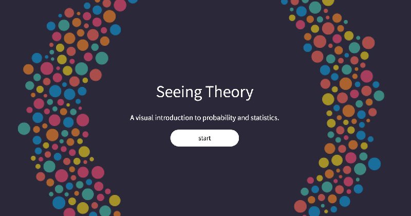 #Web #GitHub🧠 可视化概率论 —— Seeing Theory👀 Seeing Theory 是一个非常有趣的网站，致力于用数据可视化让人们更容易理解统计概念，由Daniel Kunin在布朗大学读本科的时候制作