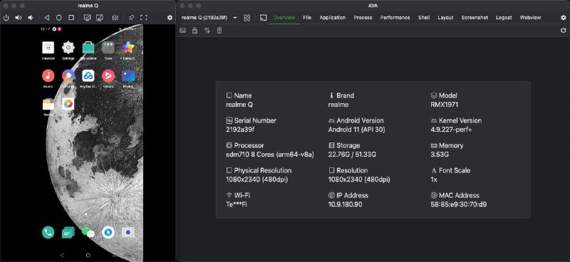 #GitHub #Andorid #Mac #Windows #App📱 Android ADB 桌面应用 —— AYA👩‍💻 AYA 是一个用于简化对安卓设备操作控制的桌面应用程序，可以看作是 ADB 的图形用户界面