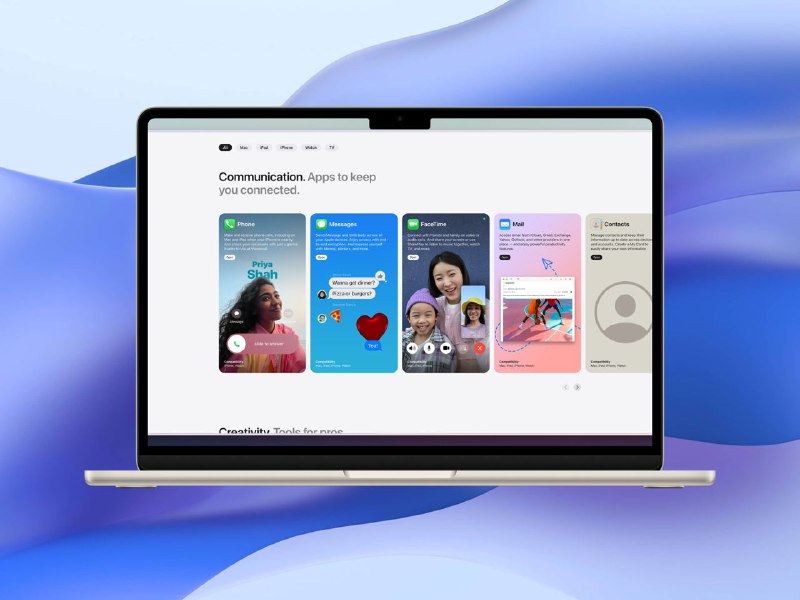 #Web #Apple🍎 它们，由 Apple 创造 —— Apps by Apple💻 Apple 于近日推出了一个将自家开发的App 都收录于一身的网页，并根据使用平台进行了分类