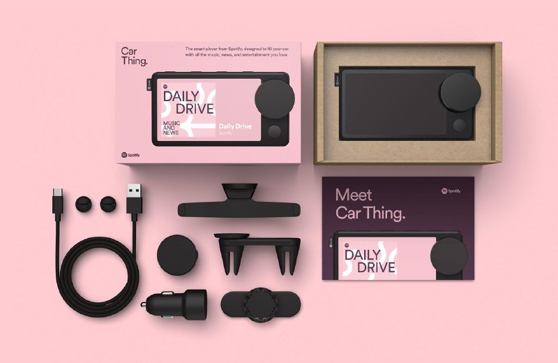 #App #Car #Music🎵 知名在线音乐流服务平台 Spotify 近日公开了一个车载产品 —— Spotify Car Thing 